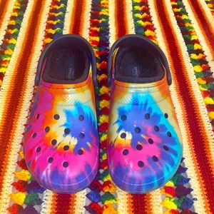 Fur Lined Tie Dye Crocs 🌈☁️